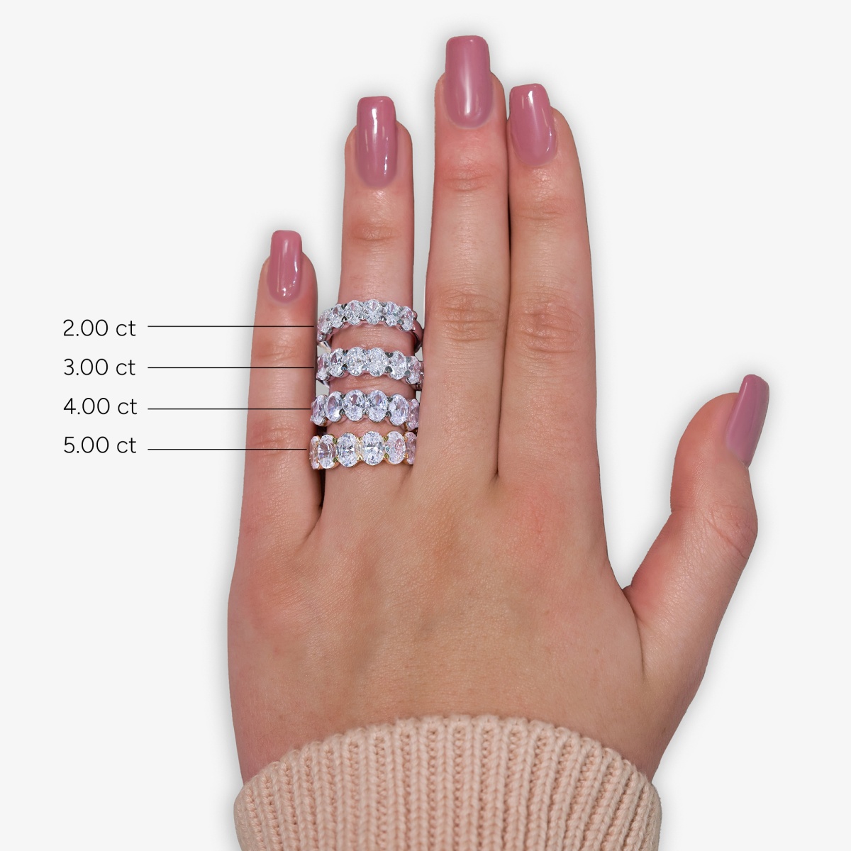Additional Image 2 for  4 ctw Oval Lab Grown Diamond Seven-Stone Anniversary Band